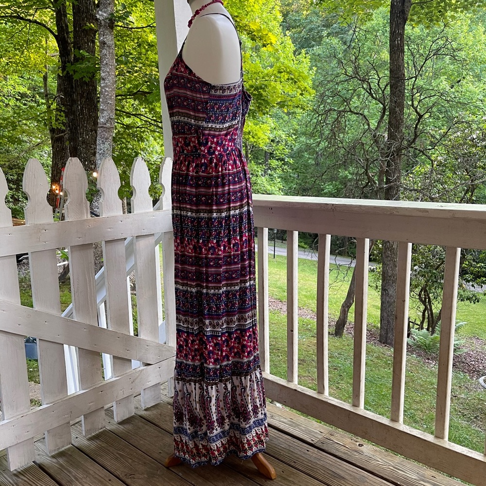 World Market Floral Maxi Dress L/XL FREE SHIP - Picture 4 of 5